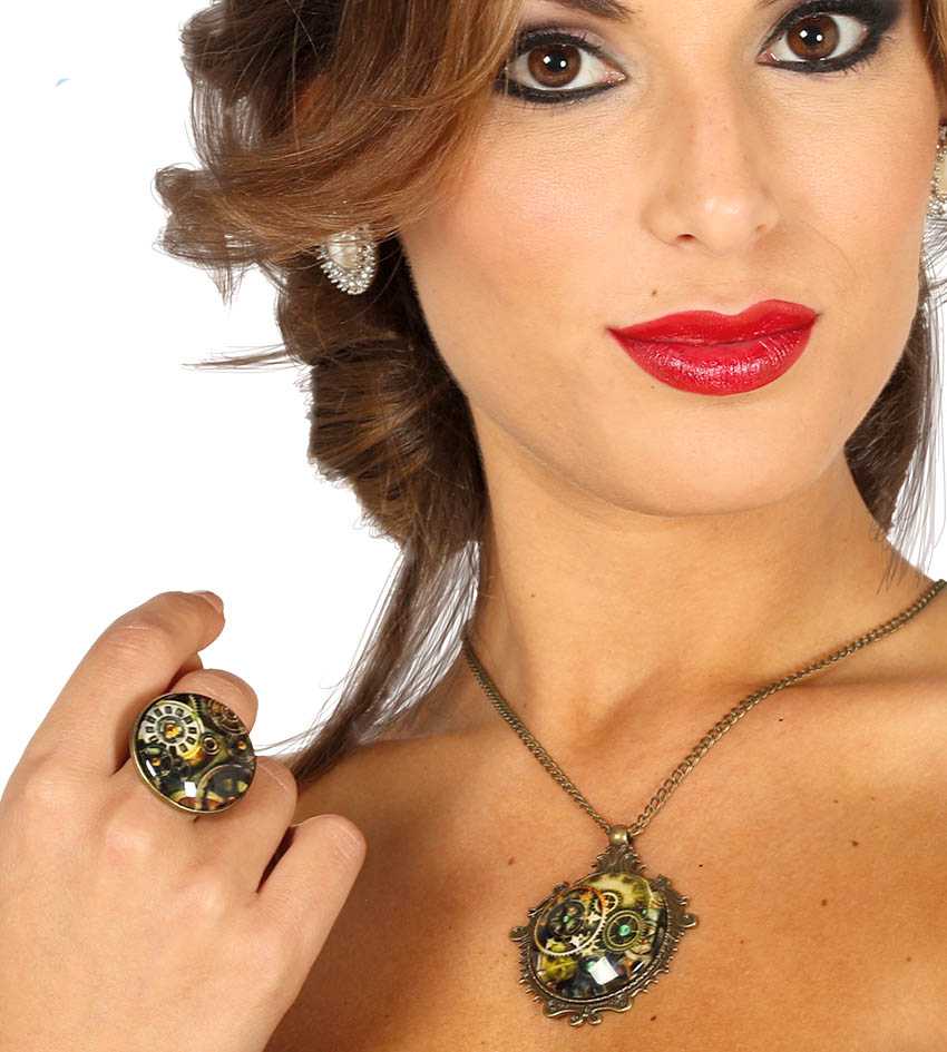 STEAMPUNK KETTING + RING