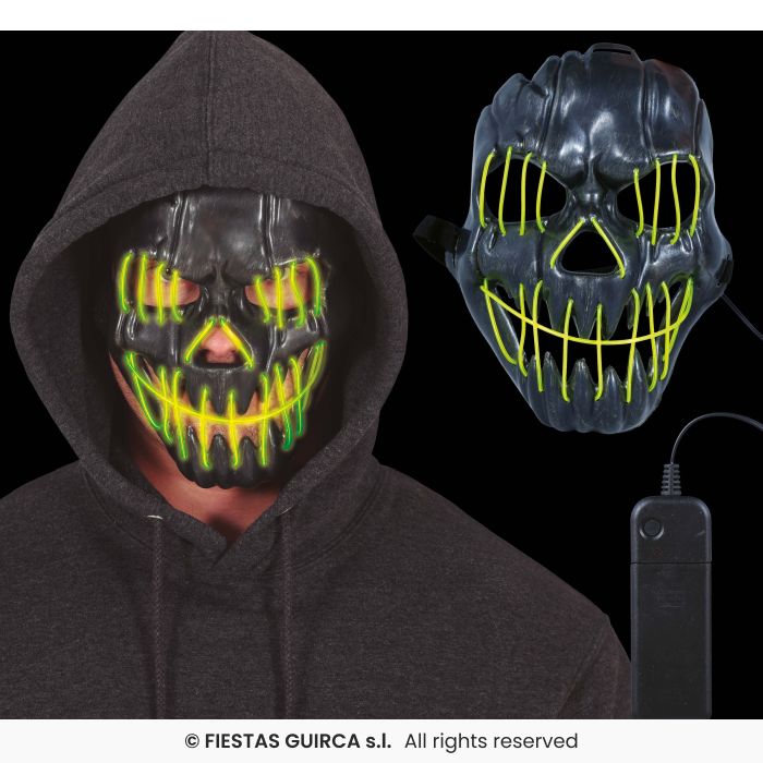 MASK ZWART MET LED
