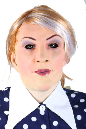 RUBBERMASKER VROUW HAAR
