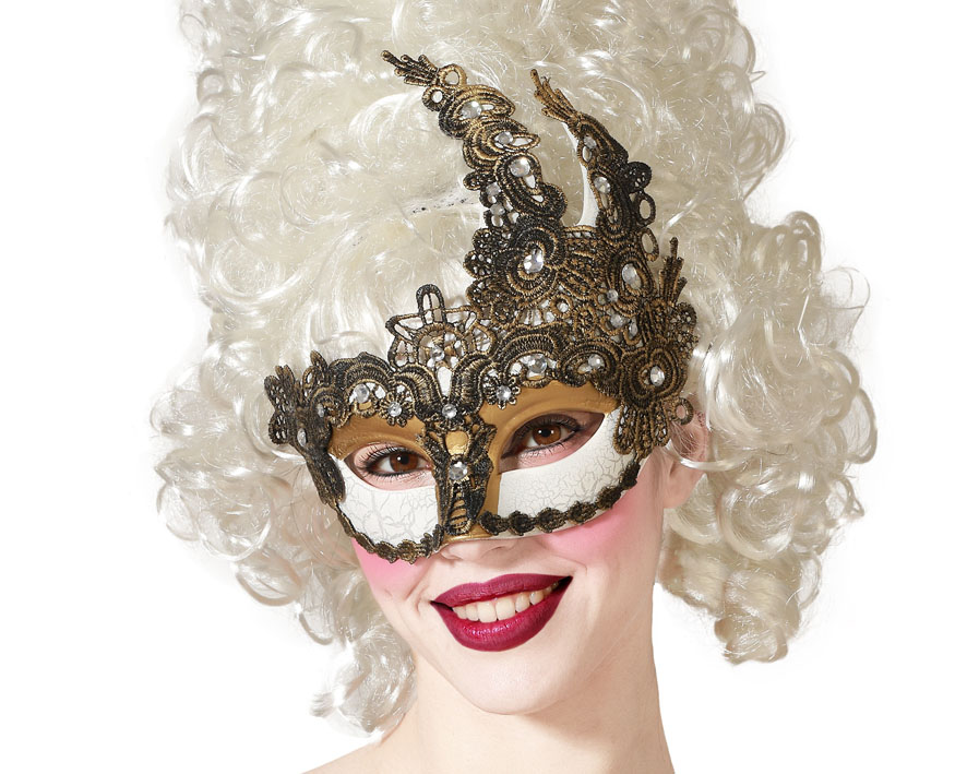 VENETIAANSE MASKER MET ZWARTE KANT